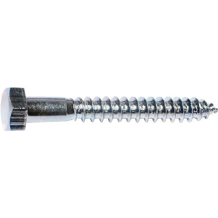 Lag Screw, #0, 3-1/2 In, Zinc Plated Hex